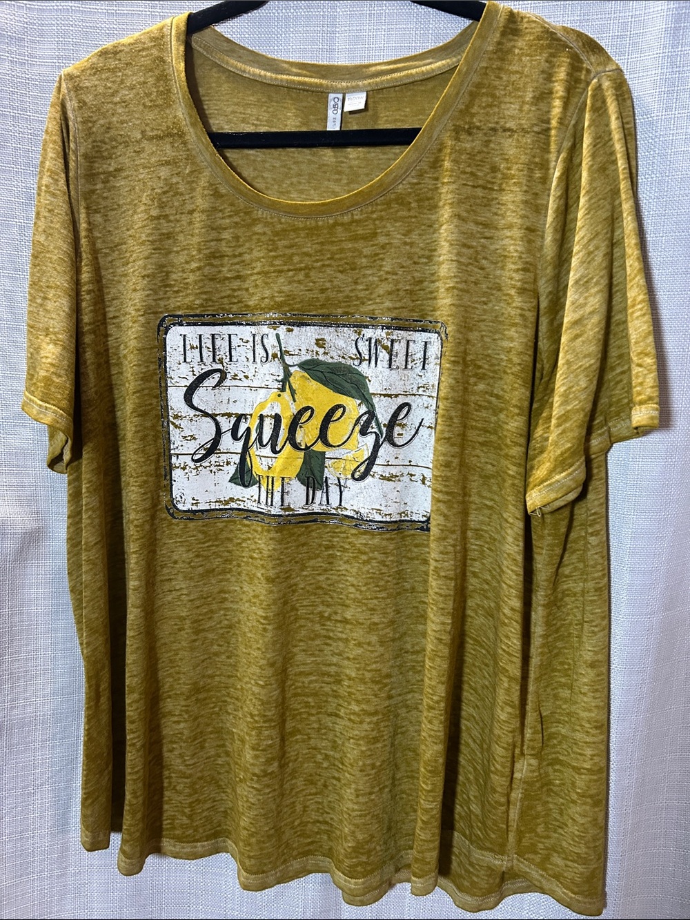 Cato Mustard Yellow Short Sleeve Graphic Tee - Lemon Squeeze